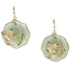 18k Gold Plated Green Adverterine Earrings